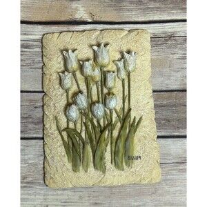 vintage cherie blum 3D resin wall art tulips 6.25x4.5"